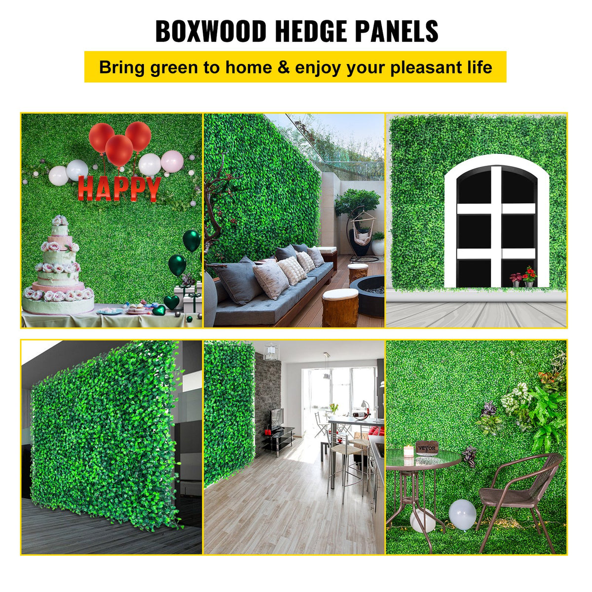 Artificial Boxwood Panels 14 Pack | 50.8x50.8cm Hedge Wall Panels | 4cm Thick PE Grass Backdrop | Privacy Screen for Outdoor & Indoor Decoration