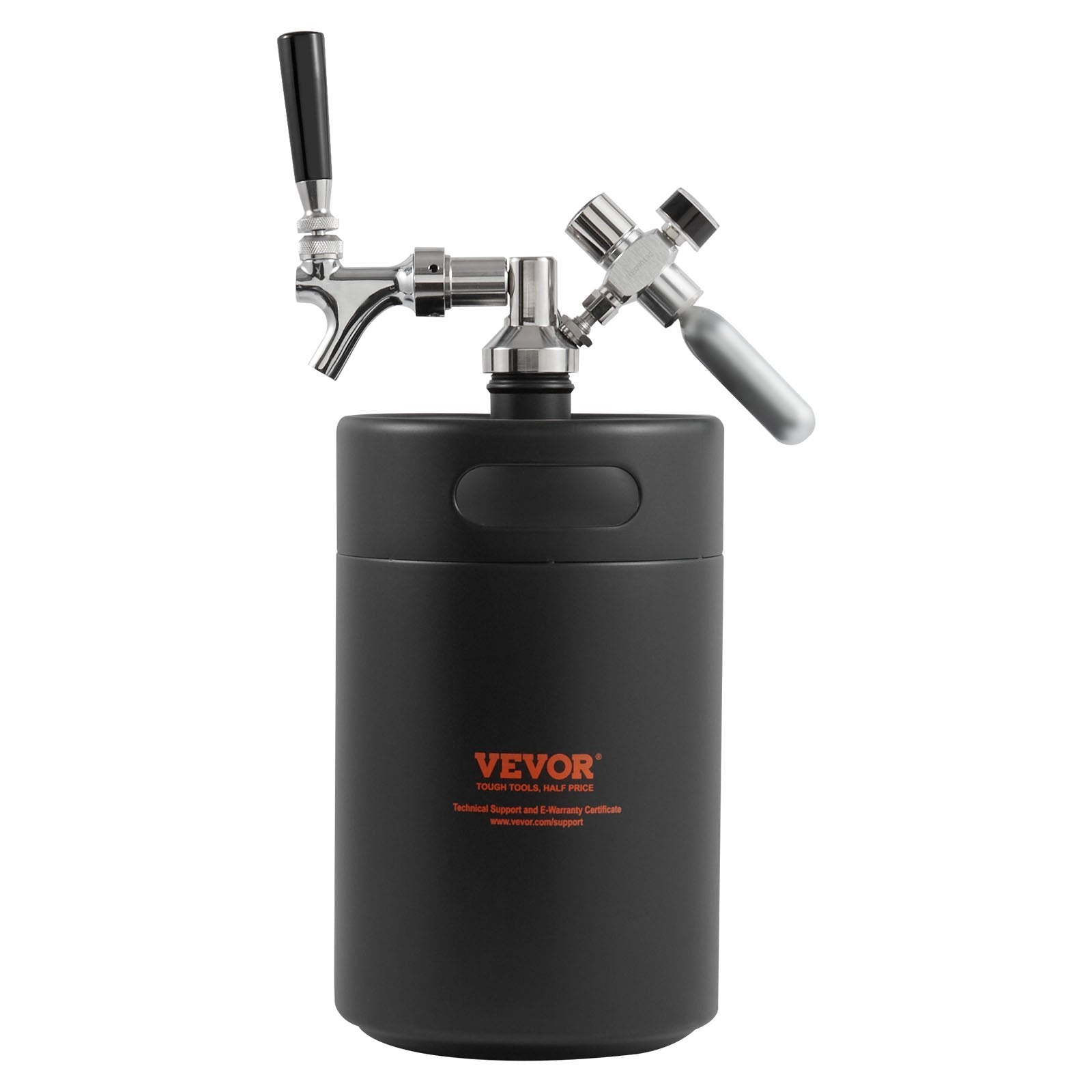 Beer Growler Tap System 5L | 304 Stainless Steel Pressurised Mini Keg | CO2 Regulator & Leak-Proof Tap for Homebrew & Craft Beer