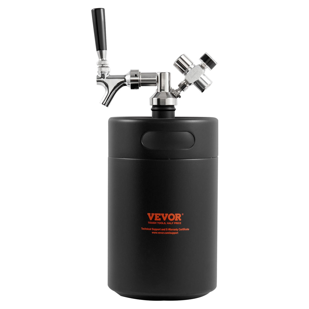 Beer Growler Tap System 5L | 304 Stainless Steel Pressurised Mini Keg | CO2 Regulator & Leak-Proof Tap for Homebrew & Craft Beer