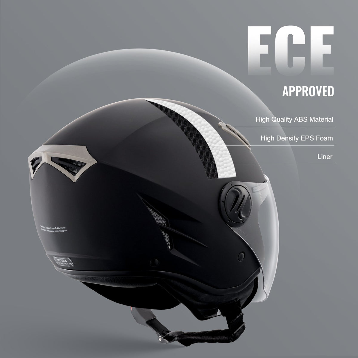3/4 Face Motorcycle Helmet | Motocross Style with Bluetooth Communication