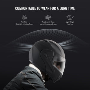 Motorcycle Helmet | Unmasked Style | Motocross with Bluetooth Communication