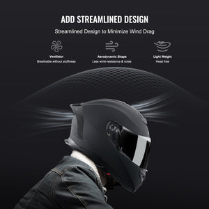 Full Face Motorcycle Helmet | Motocross Style with Bluetooth Slot