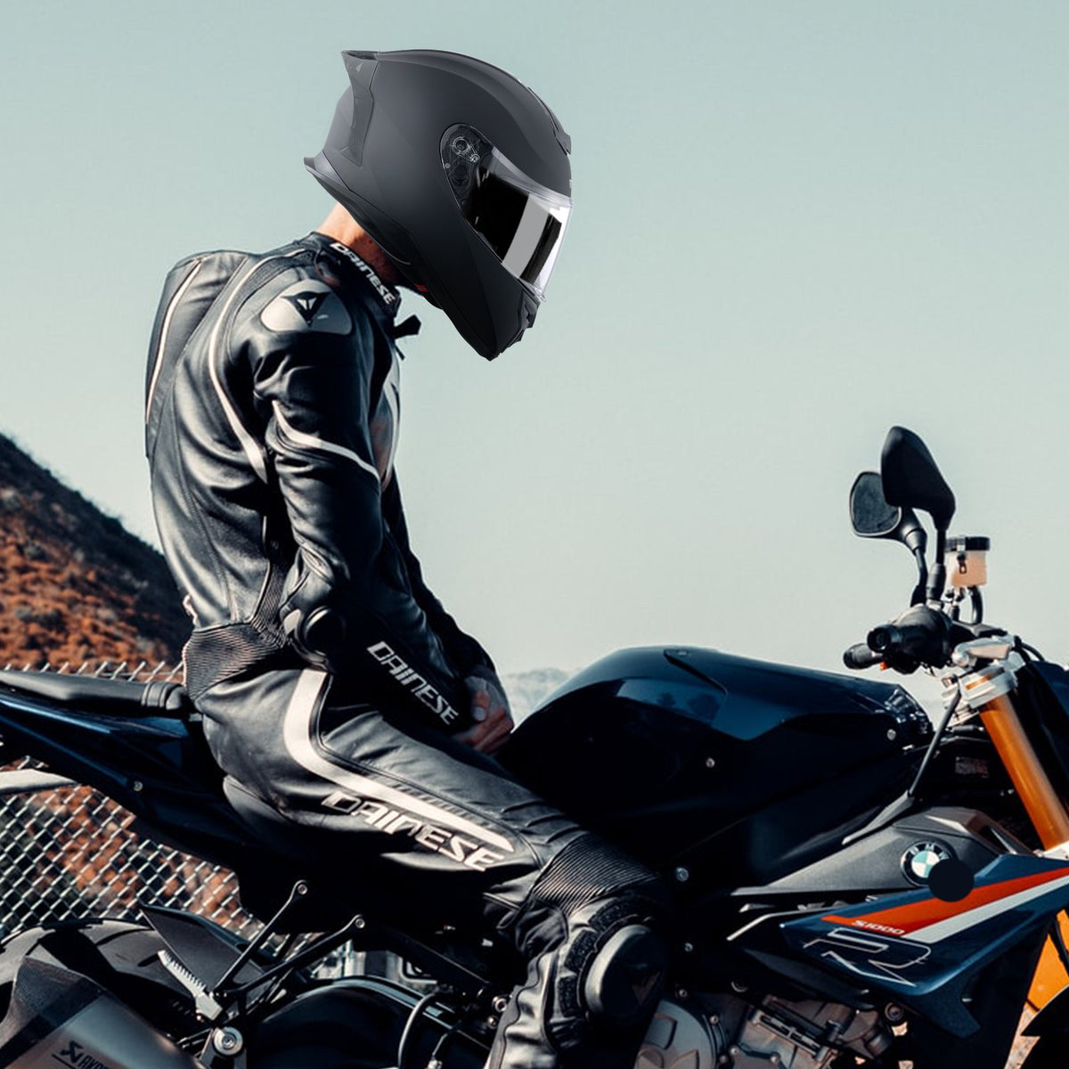 Full Face Motorcycle Helmet | Motocross Style with Bluetooth Slot