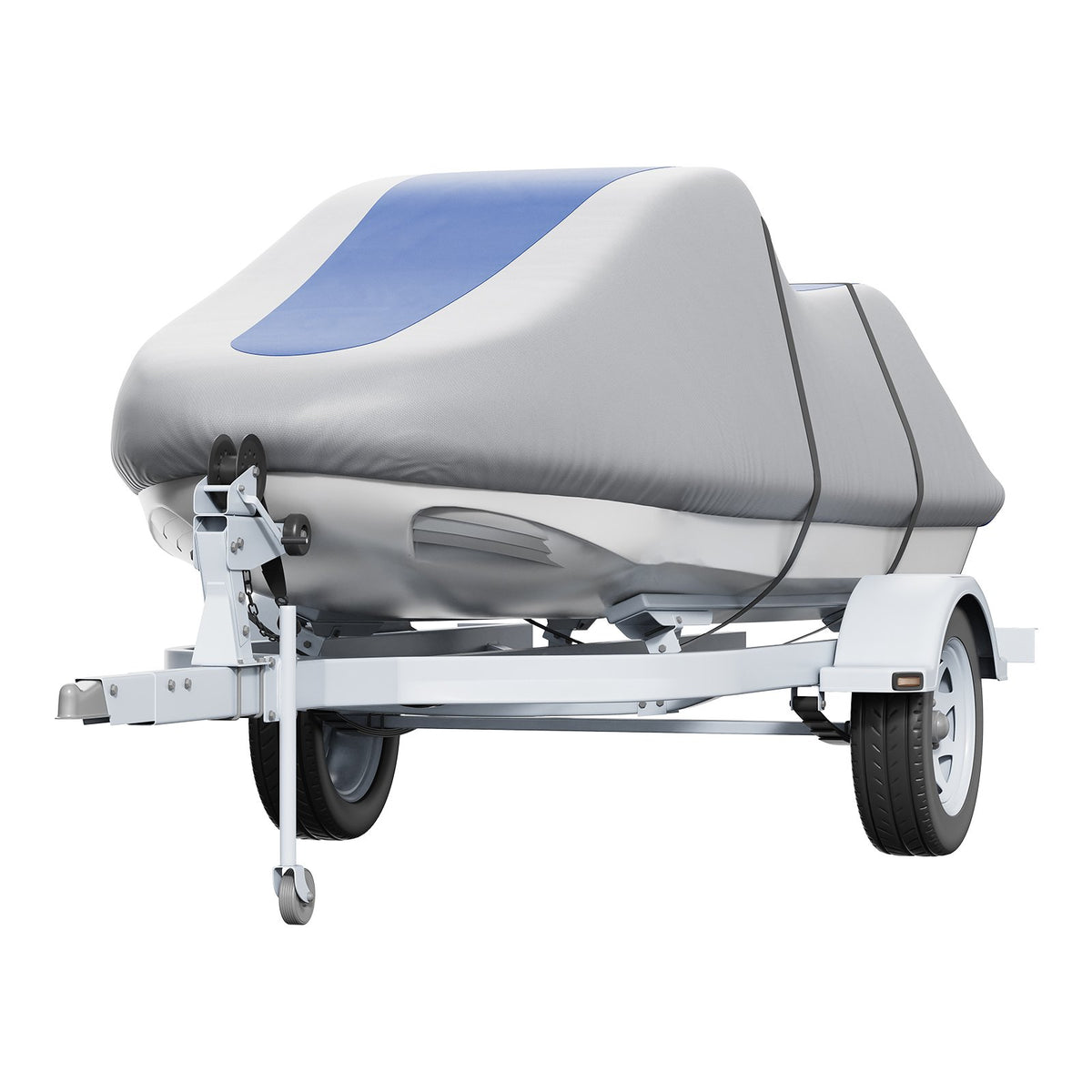 Jet Ski Cover 320-342cm | Waterproof 600D Oxford Fabric | UV Resistant PWC Cover with Buckle Straps | Grey & Blue