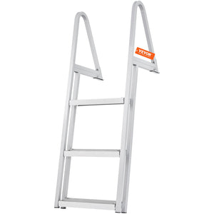 Dock Ladder 3 Step | 159kg Capacity Aluminum Pontoon Boat Ladder | Removable with Non-Slip Steps