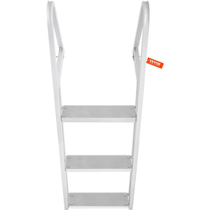 Dock Ladder 3 Step | 159kg Capacity Aluminum Pontoon Boat Ladder | Removable with Non-Slip Steps