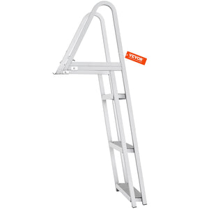 Dock Ladder 3 Step | 159kg Capacity Aluminum Pontoon Boat Ladder | Removable with Non-Slip Steps