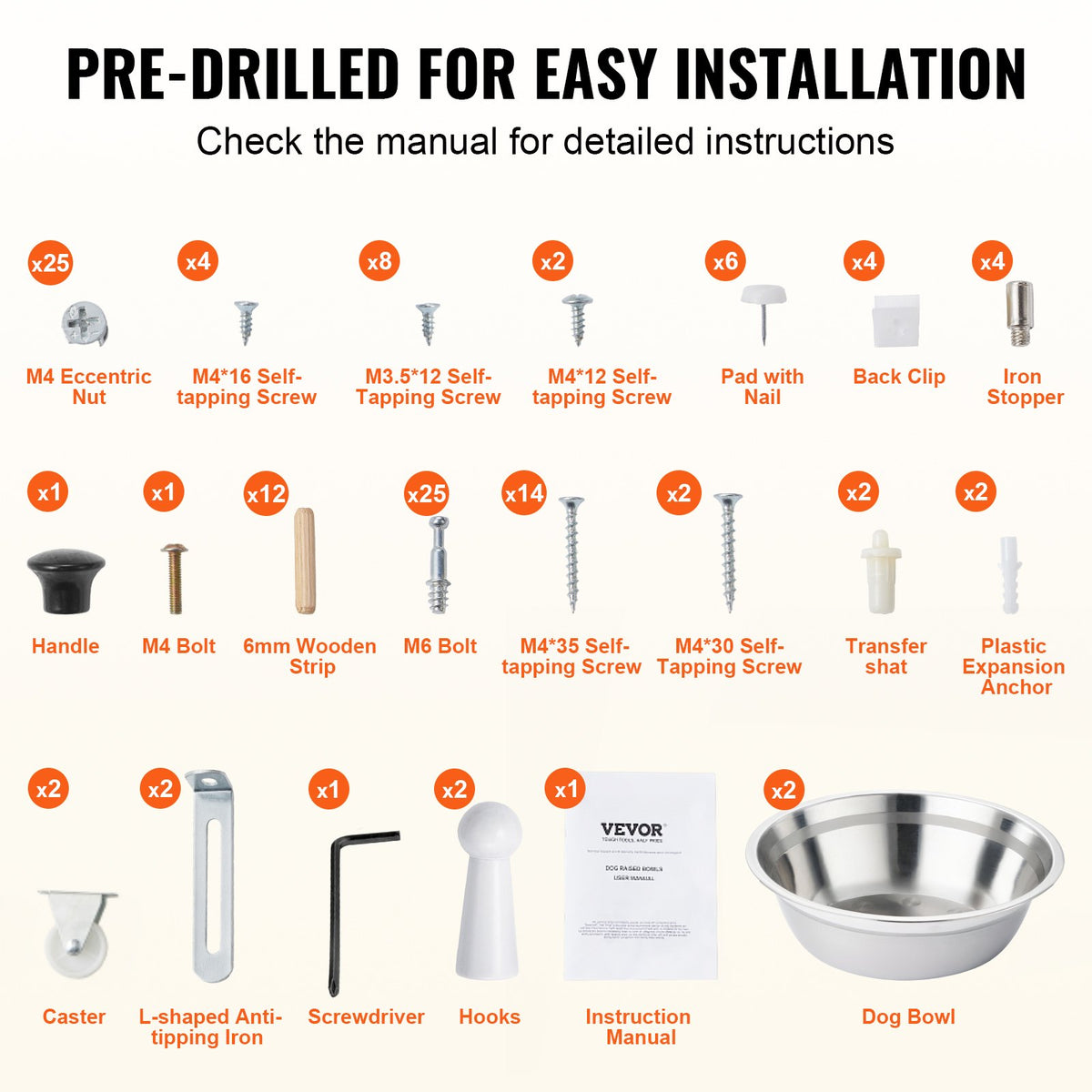 Pet Feeding Station | 2 Elevated Dog Bowls with Food & Toy Storage Cabinet | Wooden Pet Furniture