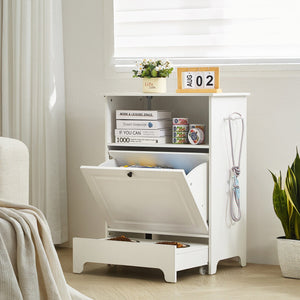 Pet Feeding Station | 2 Elevated Dog Bowls with Food & Toy Storage Cabinet | Wooden Pet Furniture