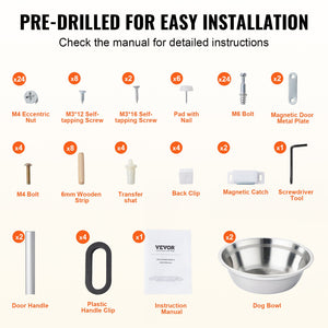 Pet Feeding Station | Raised Dog Bowls with Food & Toy Storage Cabinet