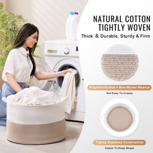 Cotton Rope Storage Basket | 87L Woven Blanket Basket
