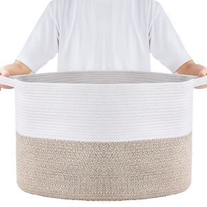 Cotton Rope Storage Basket | 87L Woven Blanket Basket