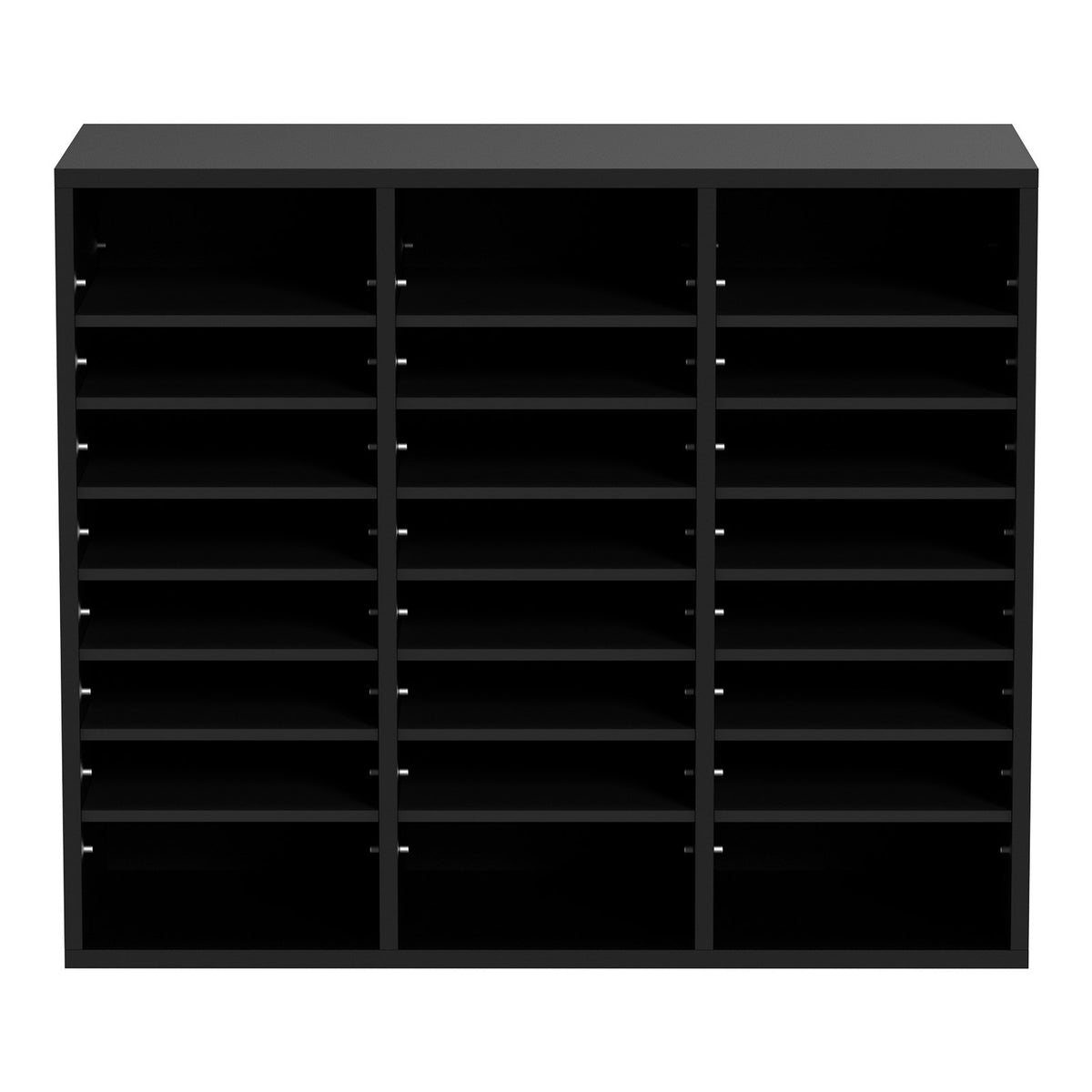 Wood Literature Organizer | Adjustable File Sorter | 24 Compartments | Black