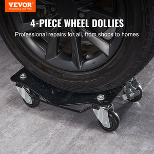 Car Dolly Set | 4-Piece Heavy Duty 6000lb Auto Repair Wheel Skate Dollies