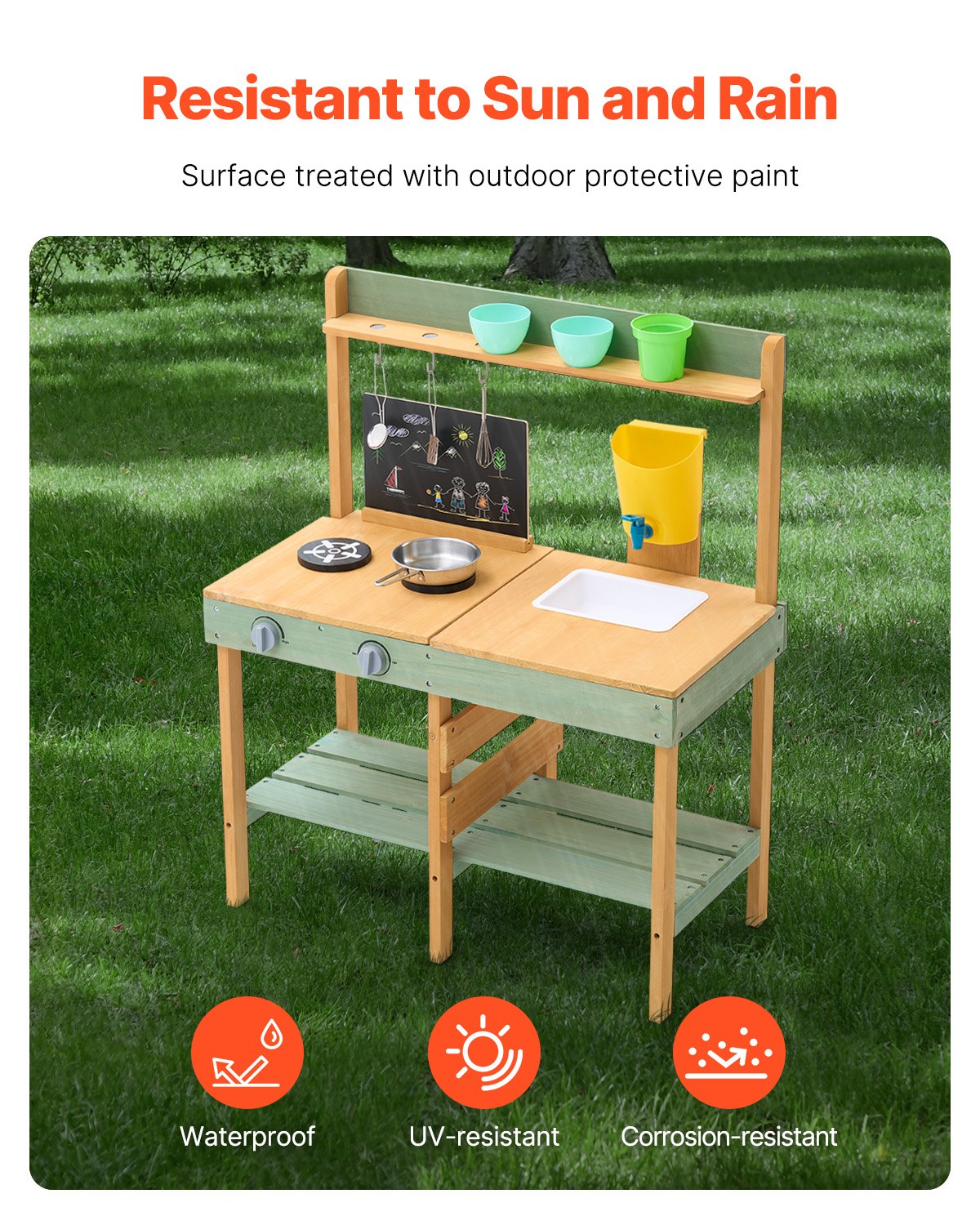 Wooden Mud Kitchen | Outdoor Play Kitchen for Kids
