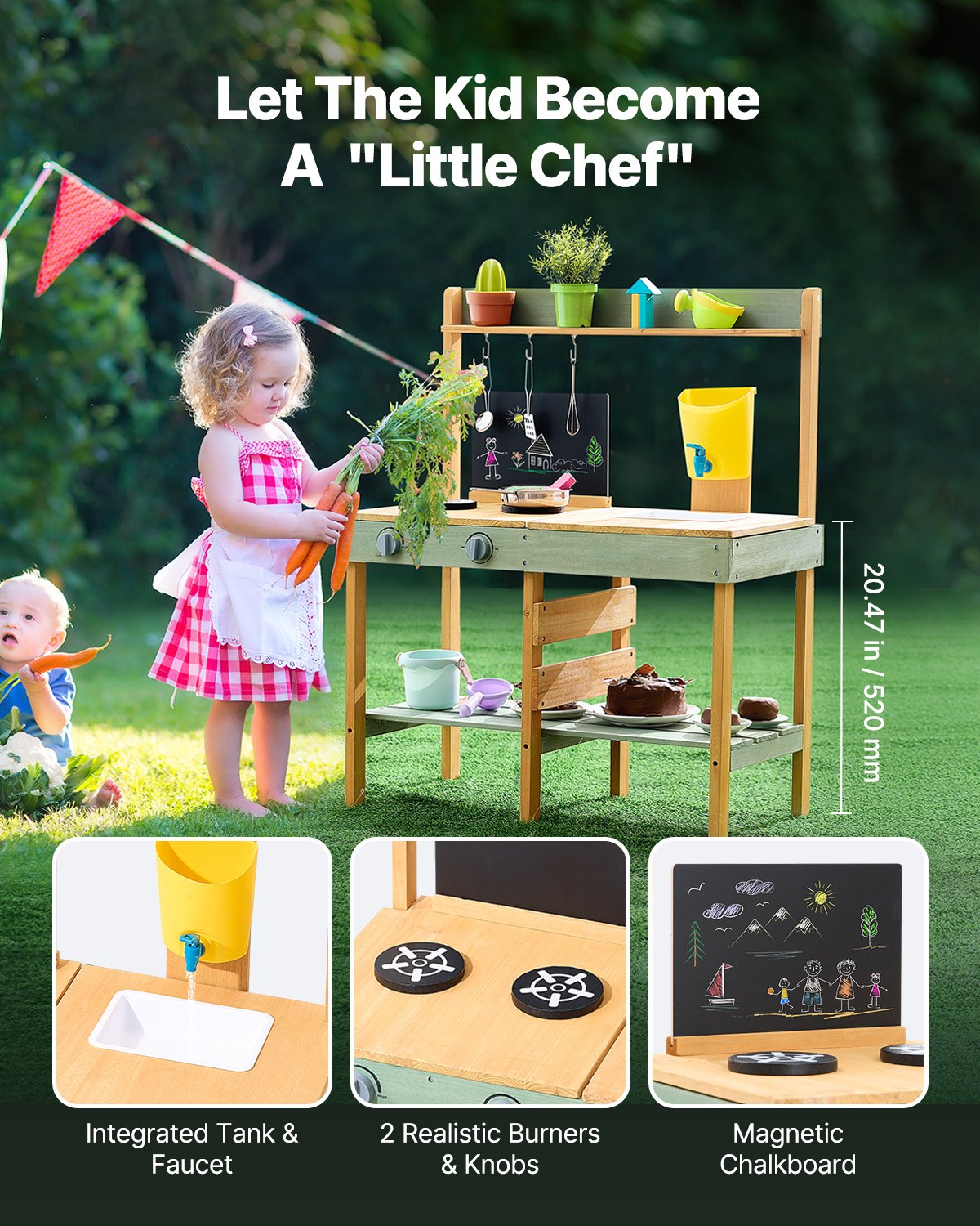 Wooden Mud Kitchen | Outdoor Play Kitchen for Kids