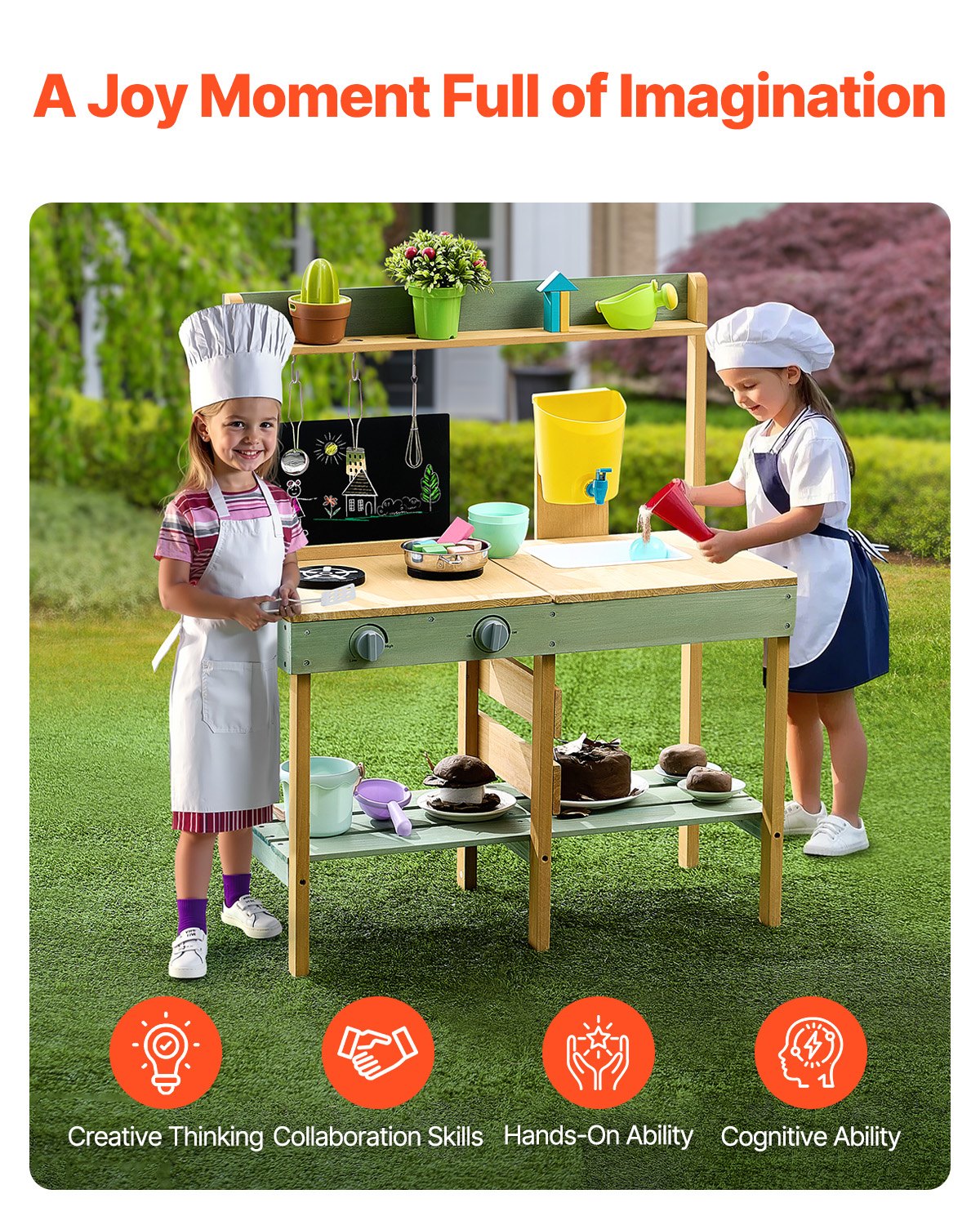 Wooden Mud Kitchen | Outdoor Play Kitchen for Kids