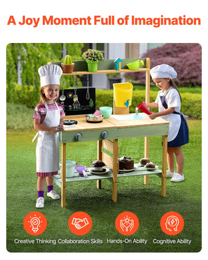 Wooden Mud Kitchen | Outdoor Play Kitchen for Kids