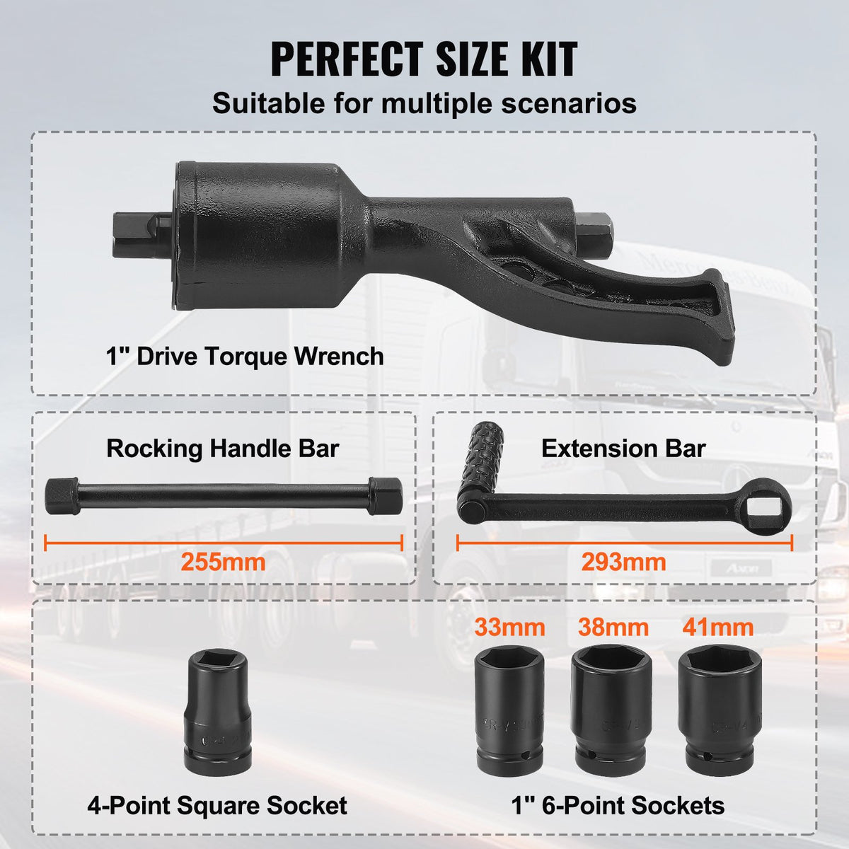 Torque Multiplier Wrench Set 1" Drive | 1:64 Ratio 6800Nm | Includes 4 Sockets & Case