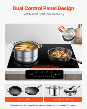 Induction Cooktop | 6000W 4-Burner Electric Countertop Stove with Touch Control