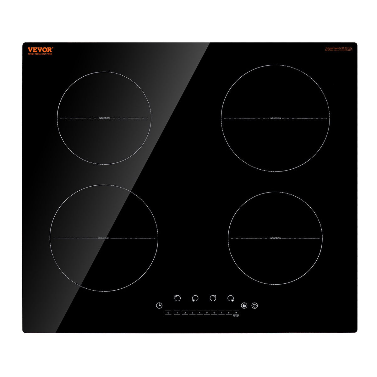 Induction Cooktop | 6000W 4-Burner Electric Countertop Stove with Touch Control
