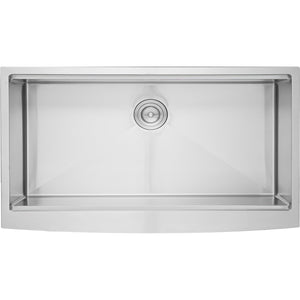 Farmhouse Kitchen Sink | 36" 304 Stainless Steel Drop-In with Ledge & Accessories | Top Mount Single Bowl Basin