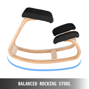 Kneeling Ergonomic Chair | Wooden Frame with Memory Cushion | Black