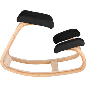 Kneeling Ergonomic Chair | Wooden Frame with Memory Cushion | Black