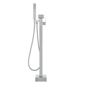 Freestanding Bathtub Faucet | Floor-Mount Tub Filler with Swivel Spout & Shower Mixer | 2 Water Modes