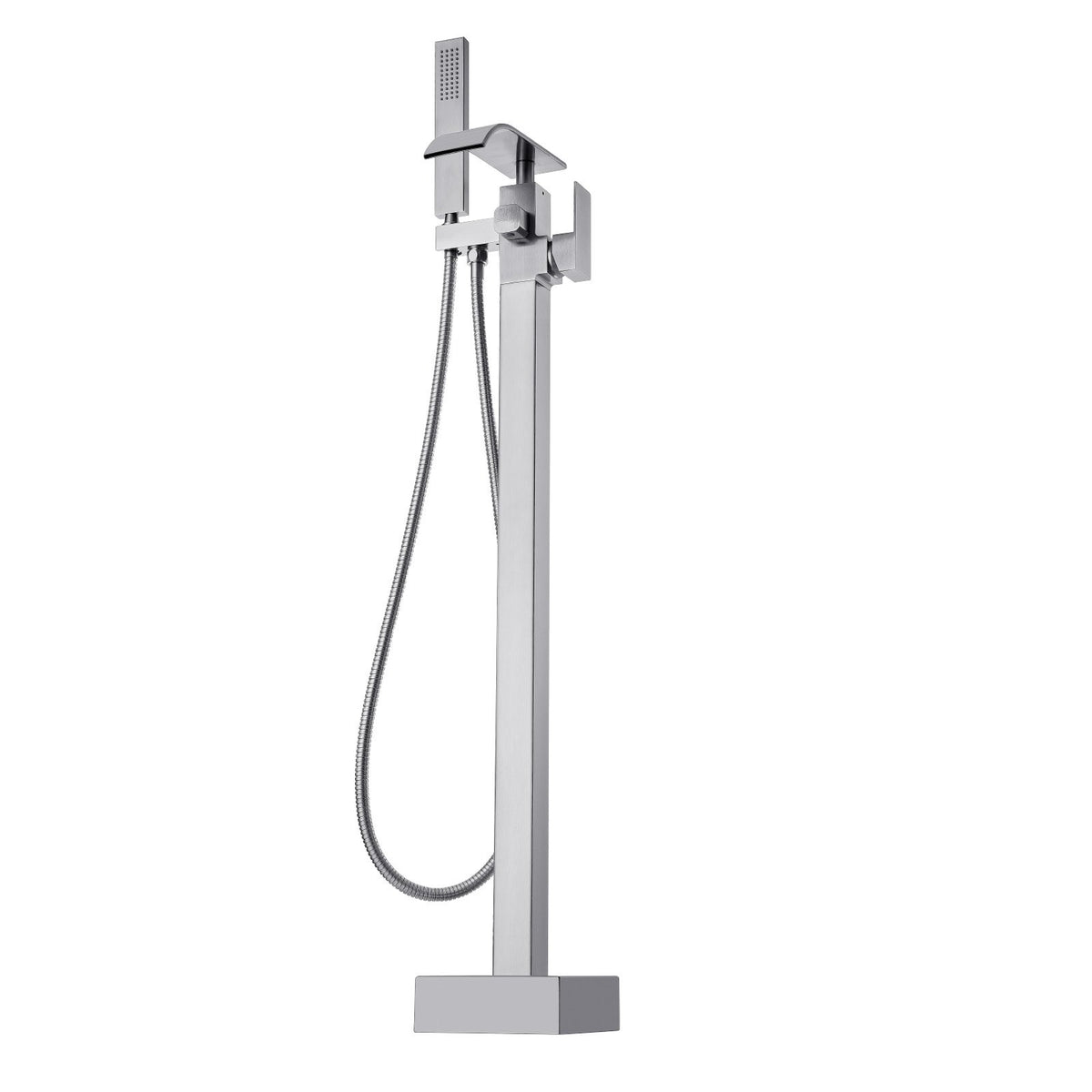 Freestanding Bathtub Faucet | Floor-Mount Tub Filler with Swivel Spout & Shower Mixer | 2 Water Modes