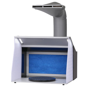 Portable Airbrush Spray Booth | Hobby Paint Booth Kit with 4 LED Lights | Dual Fans, Turntable & Extension Hose for Model & Craft Painting