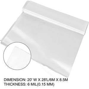 Greenhouse Film | Polyethylene 20x28 ft | Heavy Duty Plastic