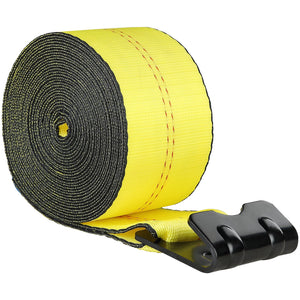 Winch Straps 10 Pack | 10.2cm x 12.2m | 2.7T WLL | Flat Hook Tie Downs | Yellow
