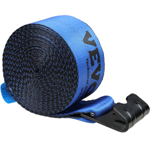 Winch Straps 10 Pack | 10.2cm x 9.1m | 2.7T WLL | Flat Hook Tie Downs | Blue