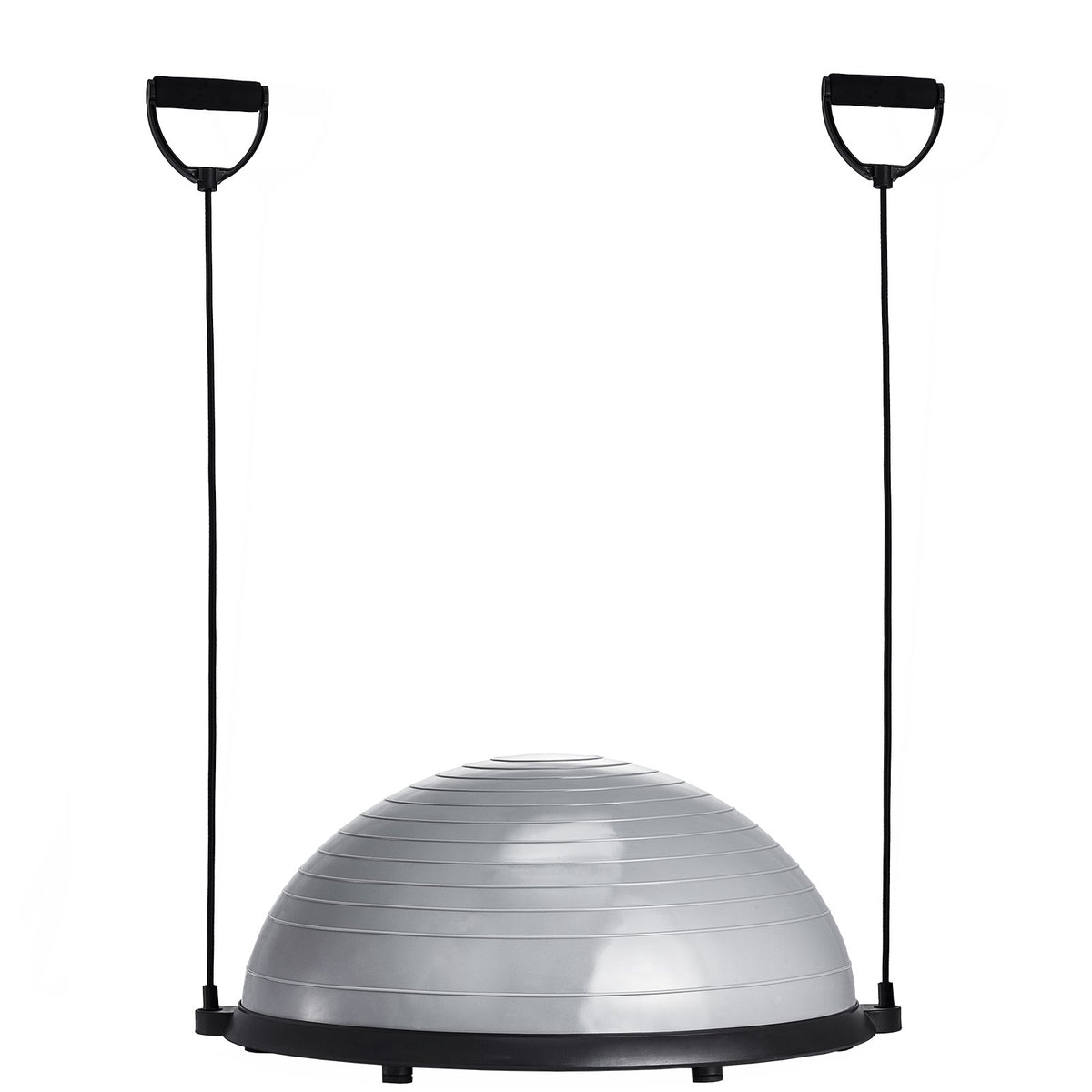 Half Exercise Ball Trainer 23 Inch | 660lbs Capacity Stability Balance Ball | With Resistance Bands & Foot Pump | Home Gym Yoga Fitness Ball | Grey