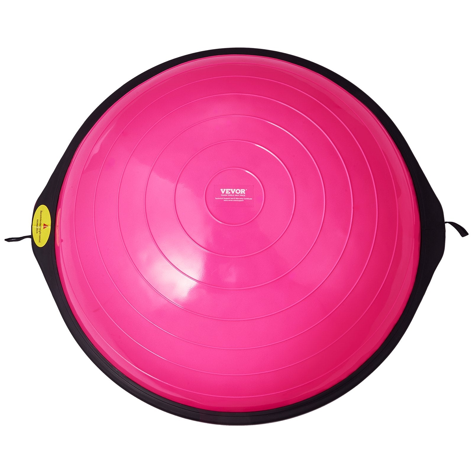 Half Exercise Ball Trainer 26 Inch | 1500lbs Capacity Balance Ball with Resistance Bands & Foot Pump | Strength Training & Yoga Fitness Ball | Pink