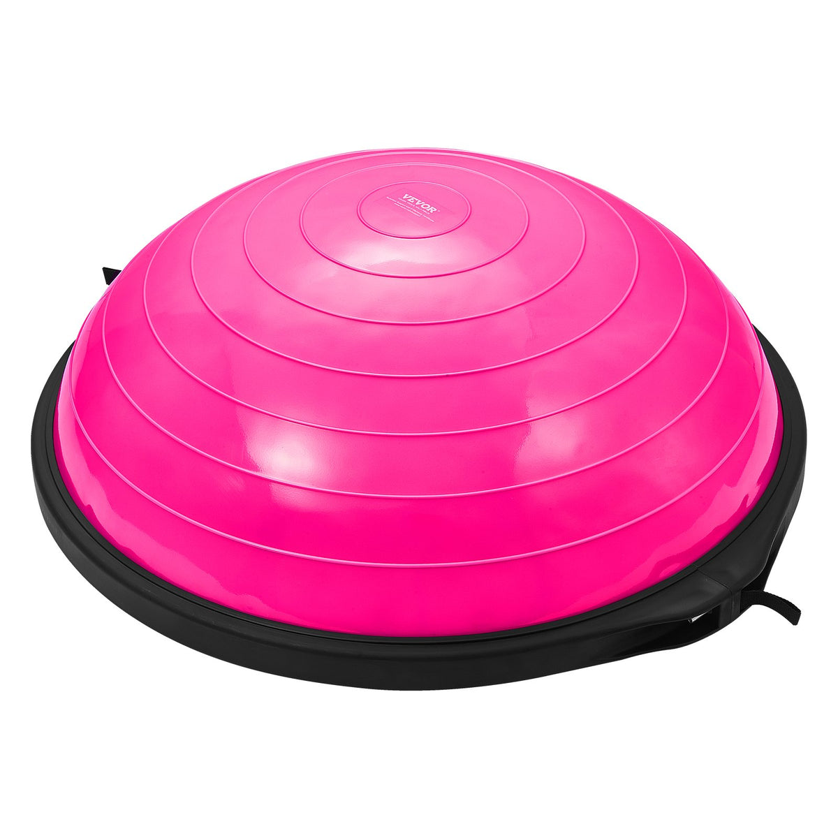 Half Exercise Ball Trainer 26 Inch | 1500lbs Capacity Balance Ball with Resistance Bands & Foot Pump | Strength Training & Yoga Fitness Ball | Pink