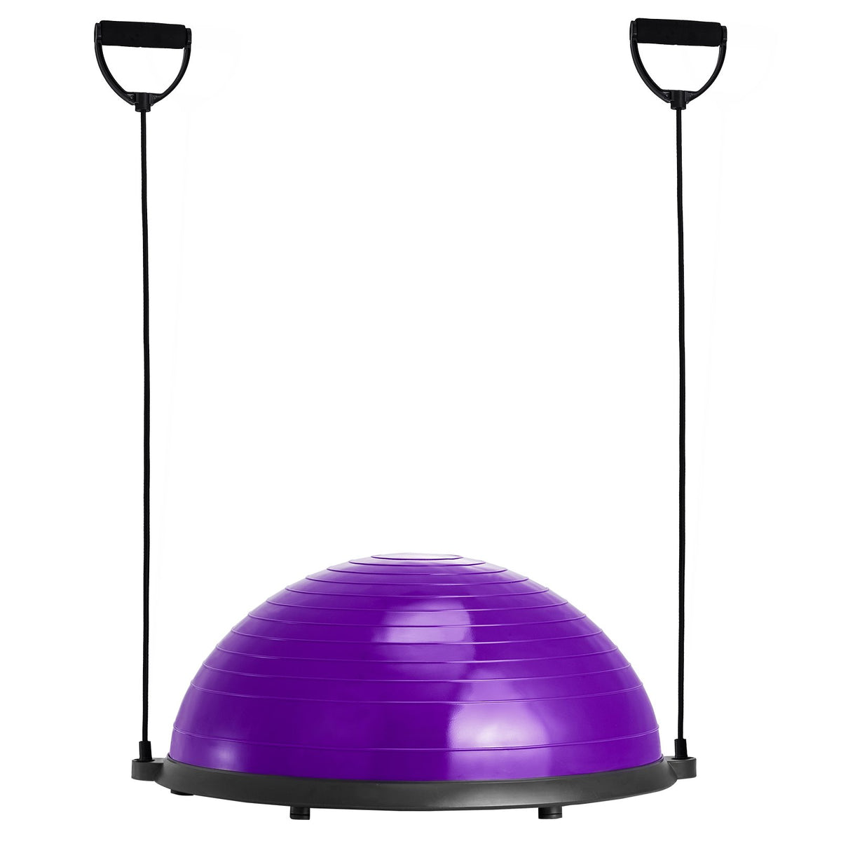 Half Exercise Ball Trainer 23 Inch | Stability Balance Trainer with Resistance Bands & Pump | 660lbs Capacity | Purple