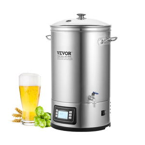 Electric Brewing System 8 Gallon | All-in-One Home Beer Brewer with Glass Lid & Spigot
