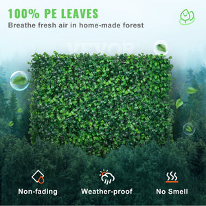 Artificial Boxwood Panels | 12-Pack 10x10" UV-Protected Hedge Mats | Indoor/Outdoor Privacy Fence Backdrop