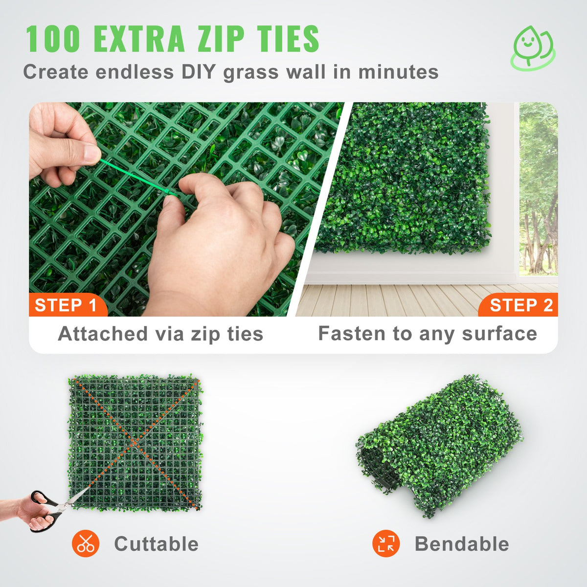 Artificial Boxwood Panels | 12-Pack 10x10" UV-Protected Hedge Mats | Indoor/Outdoor Privacy Fence Backdrop