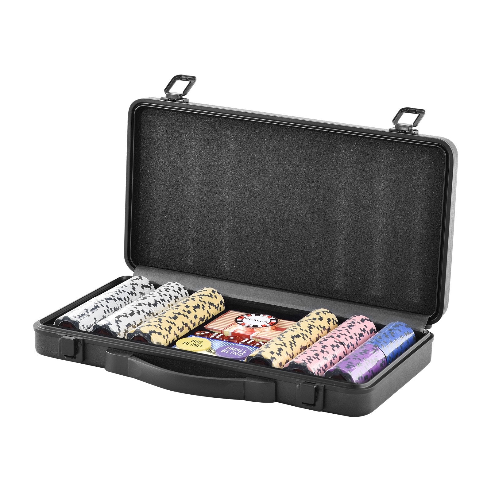 Poker Chip Set 300 Piece | 14g Clay Chips with Cards, Buttons & Dice in Carry Case