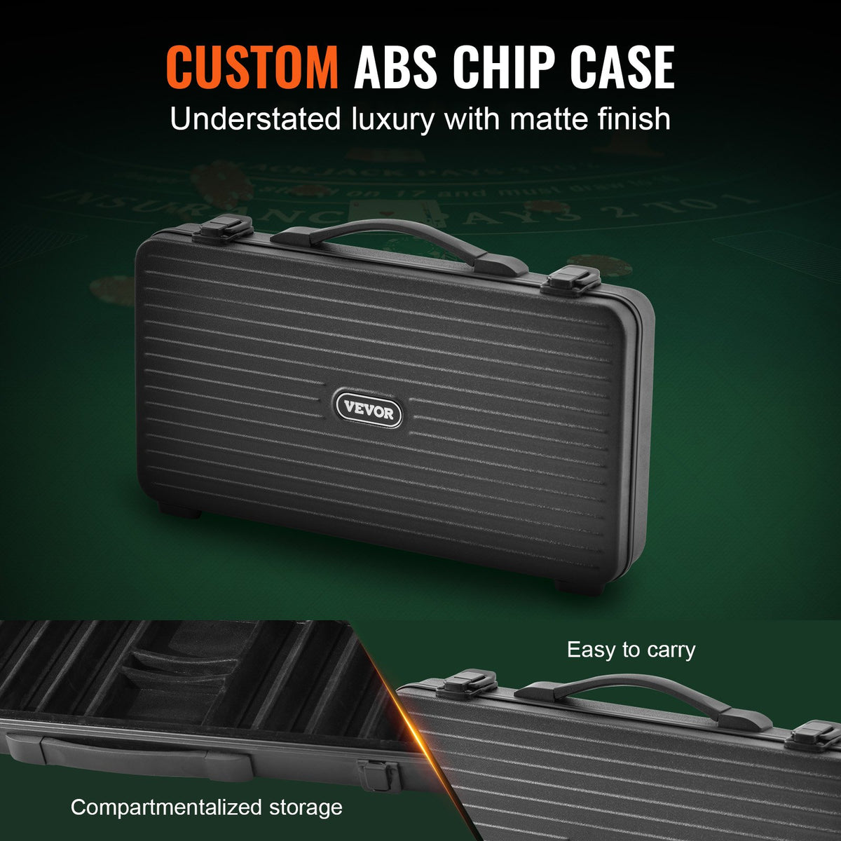 Poker Chip Set 300 Piece | 14g Clay Chips with Cards, Buttons & Dice in Carry Case