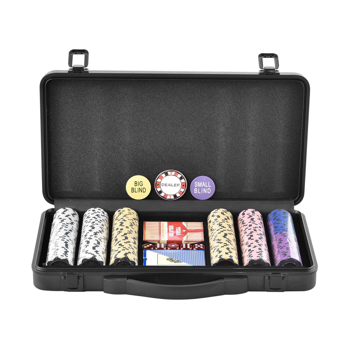 Poker Chip Set 300 Piece | 14g Clay Chips with Cards, Buttons & Dice in Carry Case