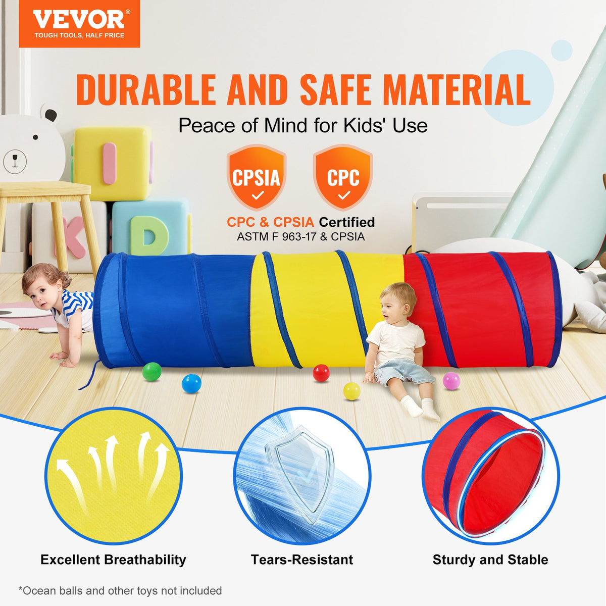 Kids Play Tunnel | Pop-Up Crawl Tube Toy for Toddlers & Pets | Indoor/Outdoor Collapsible Play Tunnel – Multicolor