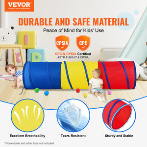 Kids Play Tunnel | Pop-Up Crawl Tube Toy for Toddlers & Pets | Indoor/Outdoor Collapsible Play Tunnel – Multicolor