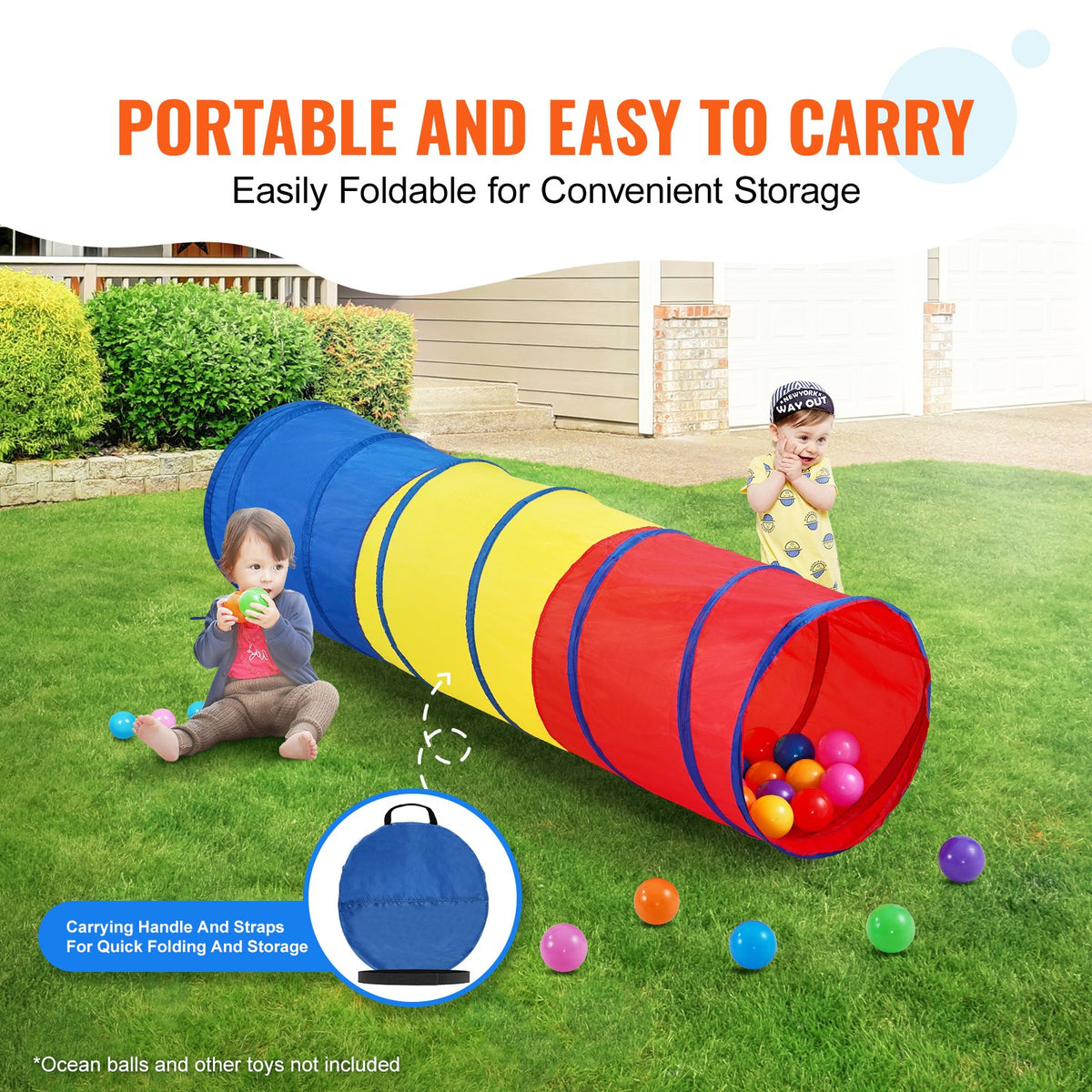 Kids Play Tunnel | Pop-Up Crawl Tube Toy for Toddlers & Pets | Indoor/Outdoor Collapsible Play Tunnel – Multicolor