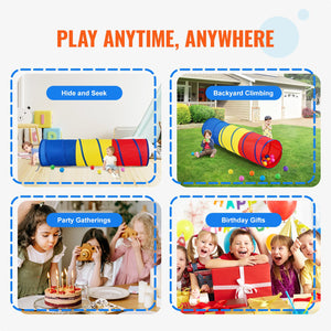 Kids Play Tunnel | Pop-Up Crawl Tube Toy for Toddlers & Pets | Indoor/Outdoor Collapsible Play Tunnel – Multicolor