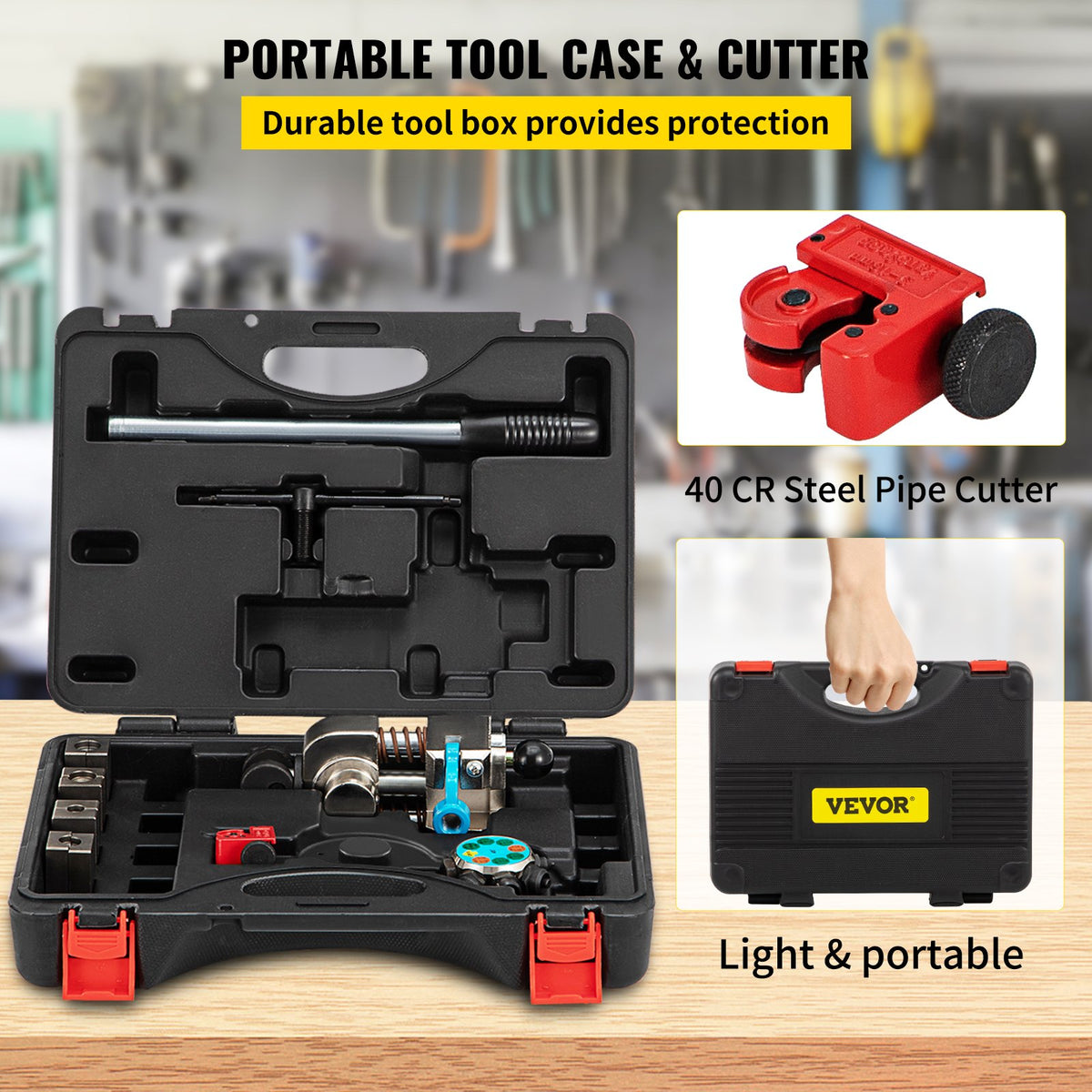 Brake Line Flaring Tool Kit | 45° Single, Double & Bubble Flares for Multiple Tube Sizes | Automotive Use