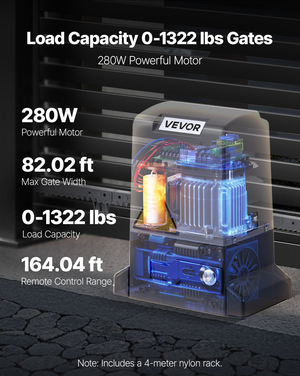 Sliding Gate Opener 280W | 816kg Capacity | Chain Drive with Infrared Sensor